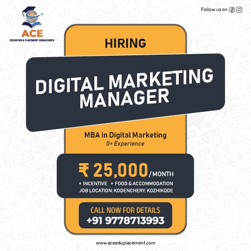 Exciting job alert! We're looking for a Digital Marketing Manager. If you have an MBA in Digital Marketing and are a fresher, this opportunity is for you. Call or message on WhatsApp at +919778713993 to know more and apply. Join us for a dynamic career in digital marketing!